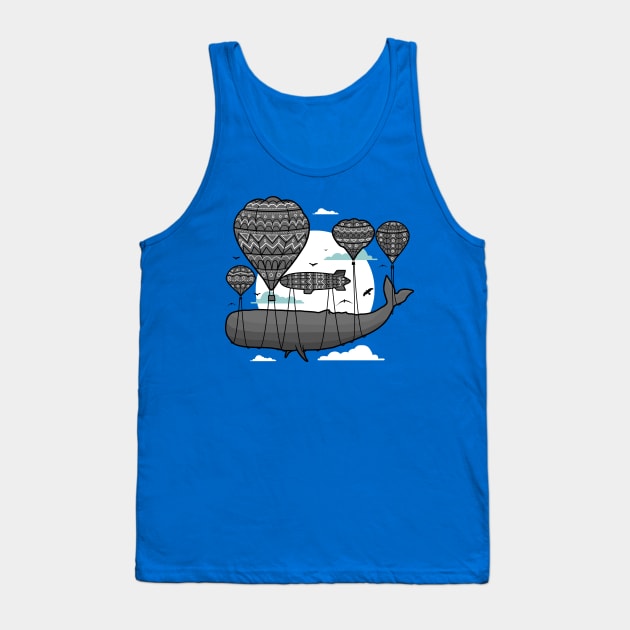 air balloon holding whale Tank Top by Mako Design 